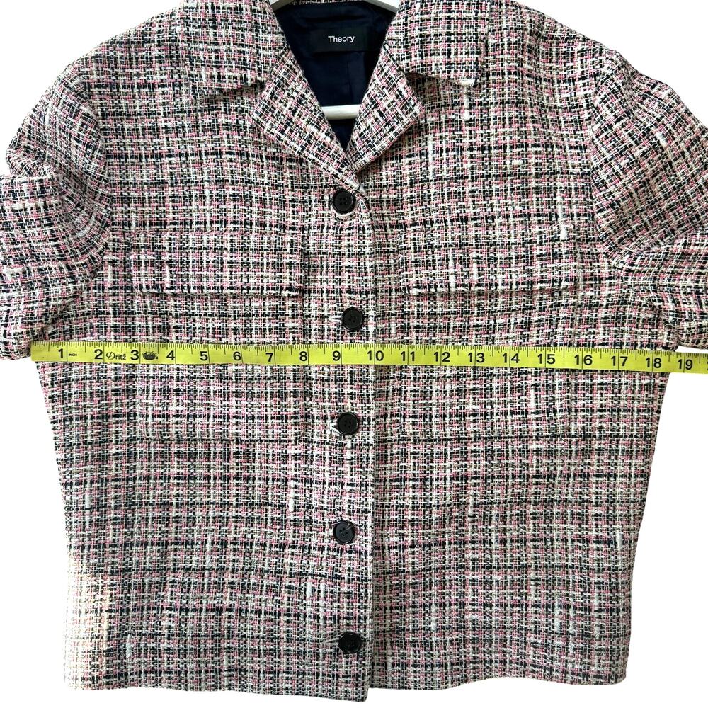 THEORY Patch Tweed Crop Jacket Size 4 - Picture 9 of 13